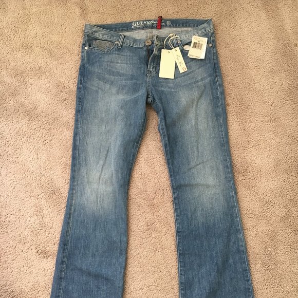Guess Foxy Flare Jeans Flare Low Rise Stretch Embellished Denim NWT 32 - Picture 2 of 11